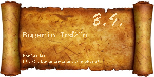 Bugarin Irén névjegykártya